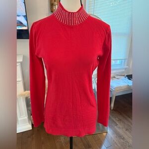 Red Long Sleeve light sweater Top